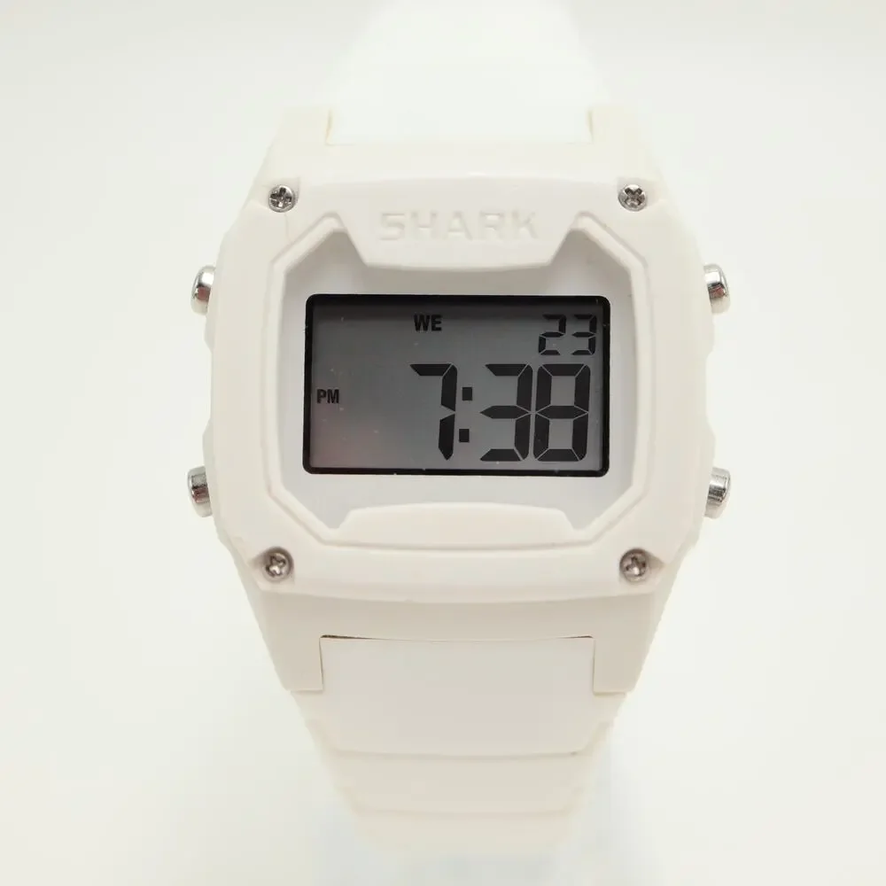 Freestyle Shark White Silicone 38mm Digital Watch Alarm Chrono w New Battery